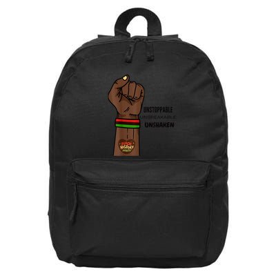 Black History Month Unstoppable Unshaken Unbreakable 16 in Basic Backpack