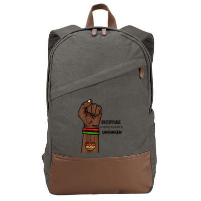 Black History Month Unstoppable Unshaken Unbreakable Cotton Canvas Backpack