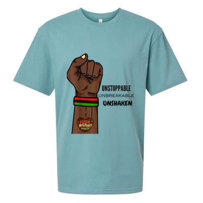 Black History Month Unstoppable Unshaken Unbreakable Sueded Cloud Jersey T-Shirt