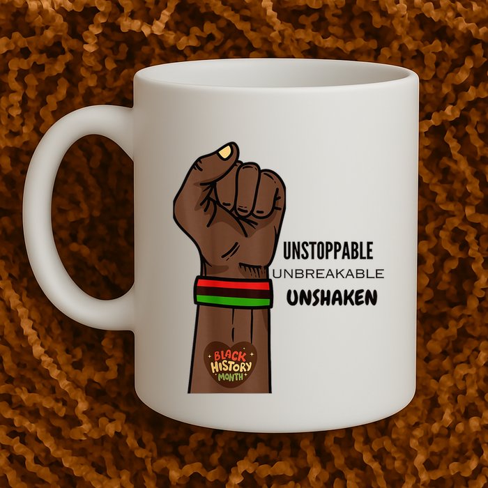 Black History Month Unstoppable Unshaken Unbreakable Mug