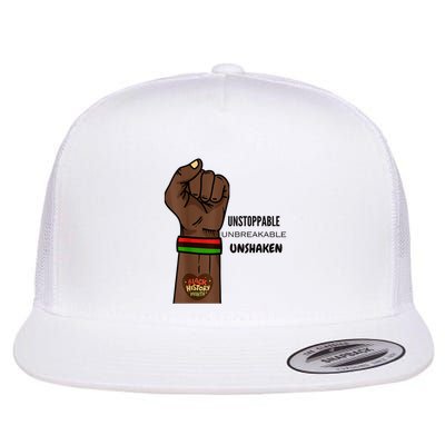 Black History Month Unstoppable Unshaken Unbreakable Flatbill Hat