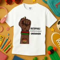 Black History Month Unstoppable Unshaken Unbreakable Kids T-Shirt