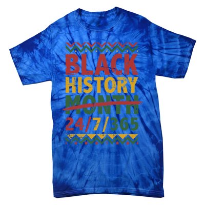 Black History Month 24/7/365 With African Flag Gift Tie-Dye T-Shirt