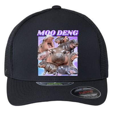 Baby Hippo Moo Deng Flexfit Unipanel Trucker Cap