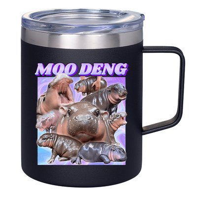 Baby Hippo Moo Deng 12oz Stainless Steel Coffee Mug