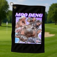 Baby Hippo Moo Deng Golf Towel