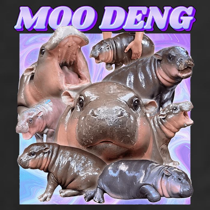 Baby Hippo Moo Deng Golf Towel