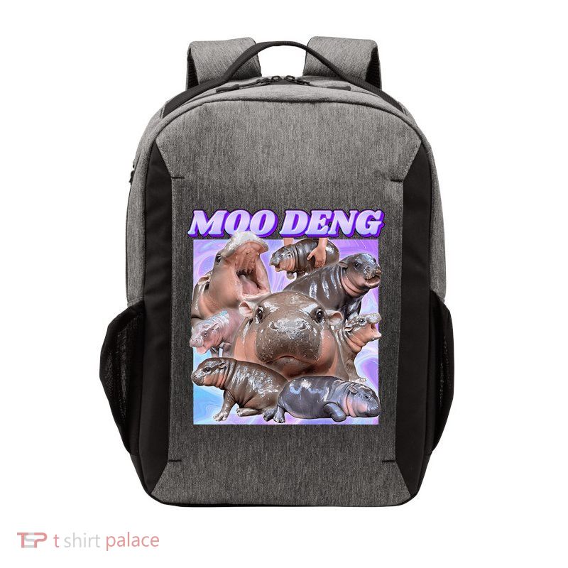 Baby Hippo Moo Deng Vector Backpack