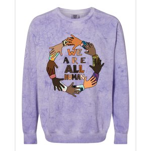 Black History Month Gift We Are All Hu Pride Cute Gift Colorblast Crewneck Sweatshirt