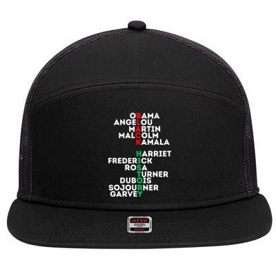 Black History Month African American Love Men Women Unity 7 Panel Mesh Trucker Snapback Hat