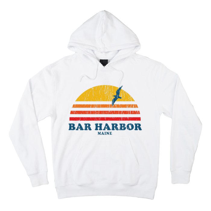 Bar Harbor Maine Me Vintage Casual Graphic 70s Hoodie