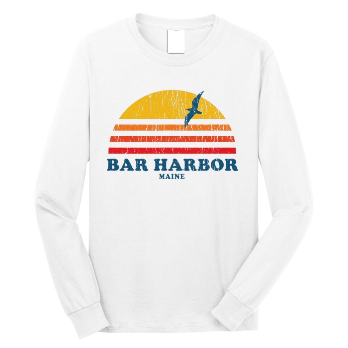 Bar Harbor Maine Me Vintage Casual Graphic 70s Long Sleeve Shirt