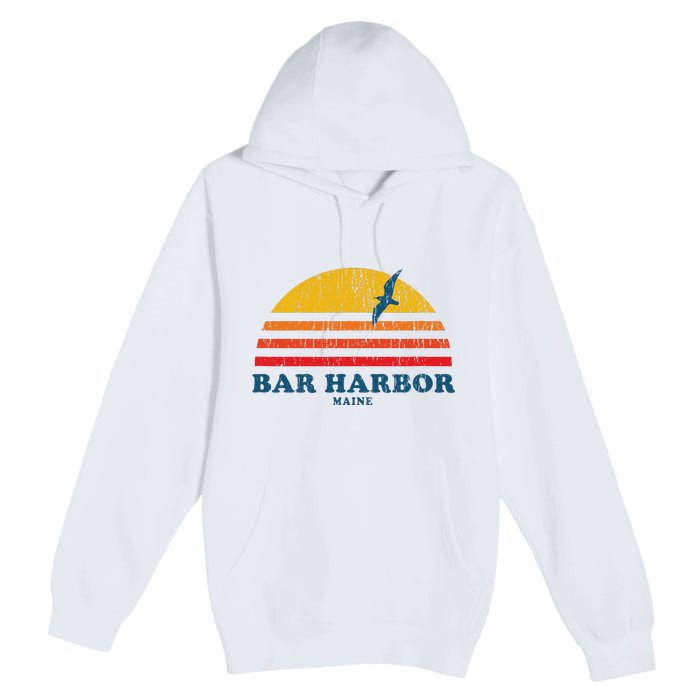 Bar Harbor Maine Me Vintage Casual Graphic 70s Premium Pullover Hoodie