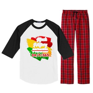 Black History Month African American Pride Gift Raglan Sleeve Pajama Set