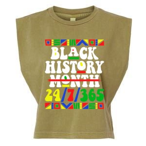 Black History Month 24 7 365 Juneteenth African Great Gift Garment-Dyed Women's Muscle Tee