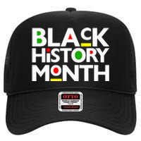 Black History Month Melanin Family Dad Mom Boy Girl High Crown Mesh Back Trucker Hat