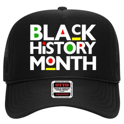 Black History Month Melanin Family Dad Mom Boy Girl High Crown Mesh Back Trucker Hat