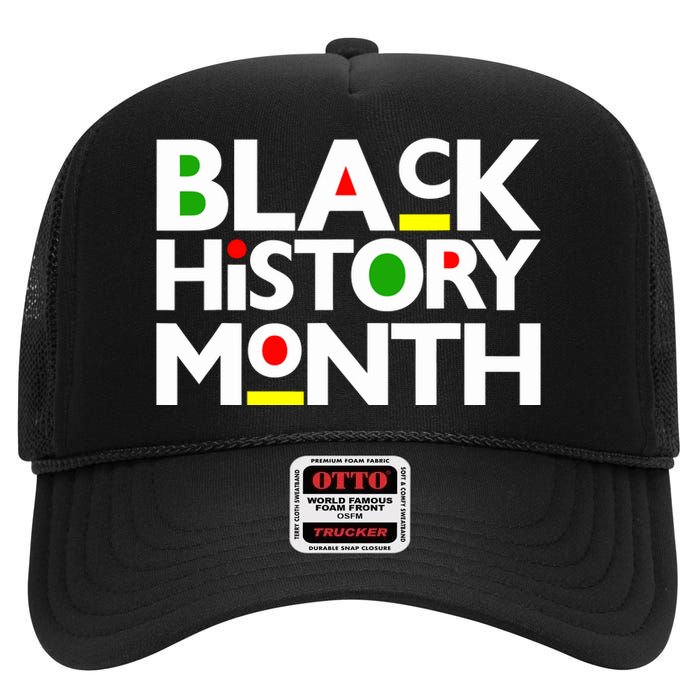 Black History Month Melanin Family Dad Mom Boy Girl High Crown Mesh Back Trucker Hat