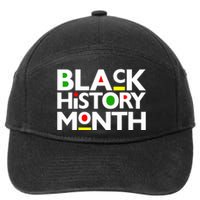 Black History Month Melanin Family Dad Mom Boy Girl 7-Panel Snapback Hat