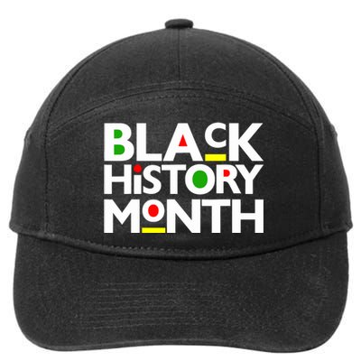 Black History Month Melanin Family Dad Mom Boy Girl 7-Panel Snapback Hat