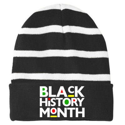 Black History Month Melanin Family Dad Mom Boy Girl Striped Beanie with Solid Band