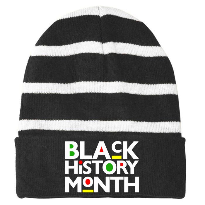 Black History Month Melanin Family Dad Mom Boy Girl Striped Beanie with Solid Band