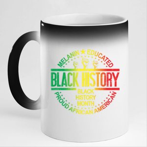 Black History Month African American Support Black History Gift 11oz Black Color Changing Mug