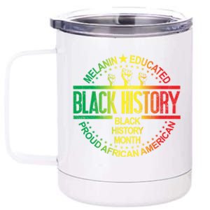 Black History Month African American Support Black History Gift 12 oz Stainless Steel Tumbler Cup