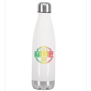 Black History Month African American Support Black History Gift Stainless Steel Insulated Water Bottle