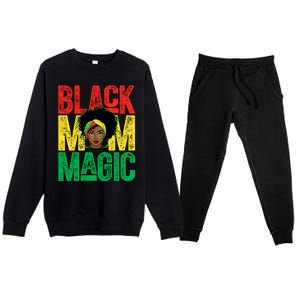 Black History Month Black Mom Magic Melanin African Cool Gift Premium Crewneck Sweatsuit Set