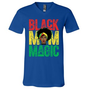 Black History Month Black Mom Magic Melanin African Cool Gift V-Neck T-Shirt