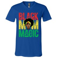 Black History Month Black Mom Magic Melanin African Cool Gift V-Neck T-Shirt