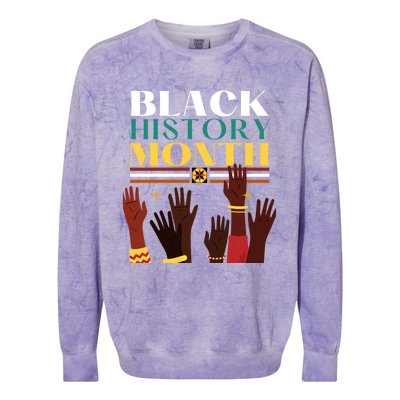 Black History Month Pride In African Heritage Equality Civil Gift Colorblast Crewneck Sweatshirt