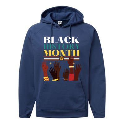 Black History Month Pride In African Heritage Equality Civil Gift Performance Fleece Hoodie