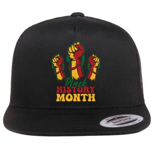 Black History Month Black Fist For Women Flat Bill Trucker Hat