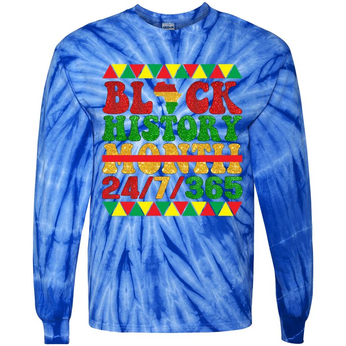 Black History Month African American Gift Tie-Dye Long Sleeve Shirt