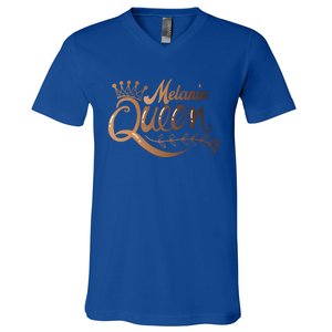 Black History Month Proud Black Melanin Queen Gift V-Neck T-Shirt