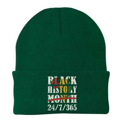 Black History Month 24/7/365 With African Map Flag Meaningful Gift Knit Cap Winter Beanie