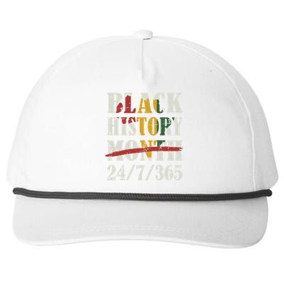 Black History Month 24/7/365 With African Map Flag Meaningful Gift Snapback Five-Panel Rope Hat