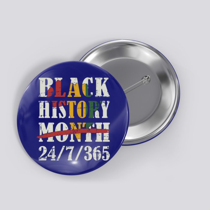 Black History Month 24/7/365 With African Map Flag Meaningful Gift Button