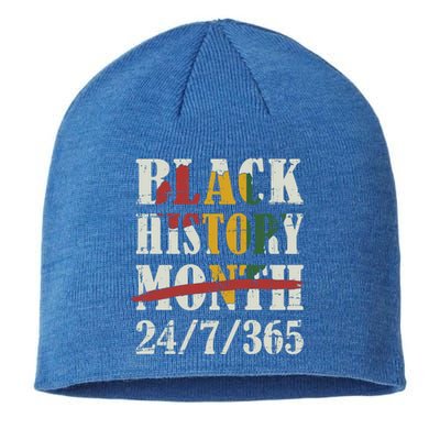 Black History Month 24/7/365 With African Map Flag Meaningful Gift Sustainable Beanie