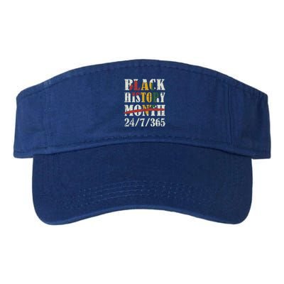 Black History Month 24/7/365 With African Map Flag Meaningful Gift Valucap Bio-Washed Visor