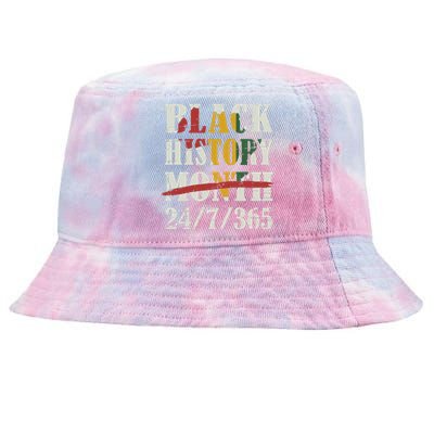 Black History Month 24/7/365 With African Map Flag Meaningful Gift Tie-Dyed Bucket Hat