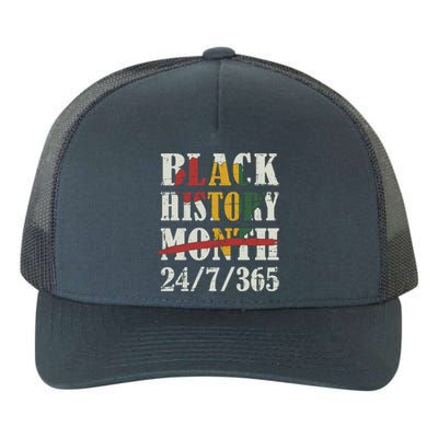 Black History Month 24/7/365 With African Map Flag Meaningful Gift Yupoong Adult 5-Panel Trucker Hat