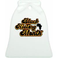 Black History Month With African Map Flag For Afro Freedom Ceramic Bell Ornament