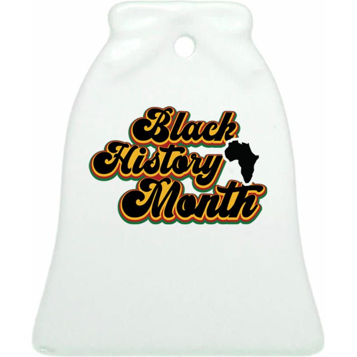 Black History Month With African Map Flag For Afro Freedom Ceramic Bell Ornament