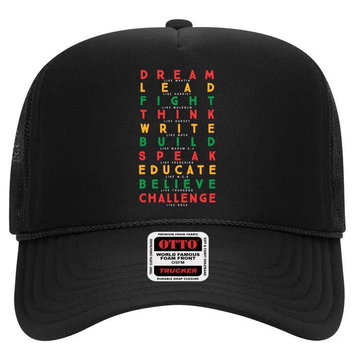 Black History Month African American Country Celebration High Crown Mesh Back Trucker Hat