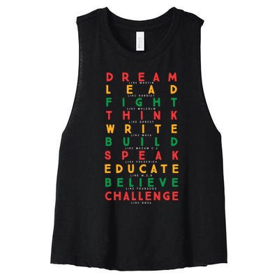 Black History Month African American Country Celebration Women's Racerback Cropped Tank