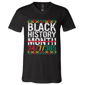 Black History Month 247365 Gift Pride African American V-Neck T-Shirt