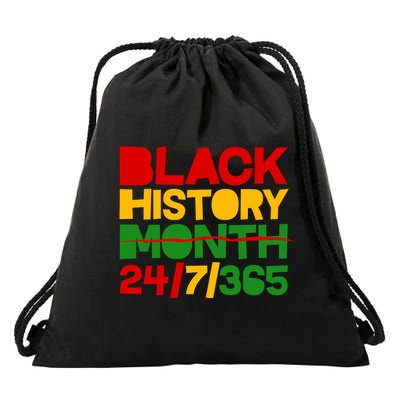 Black History Month 24 7 365 Drawstring Bag